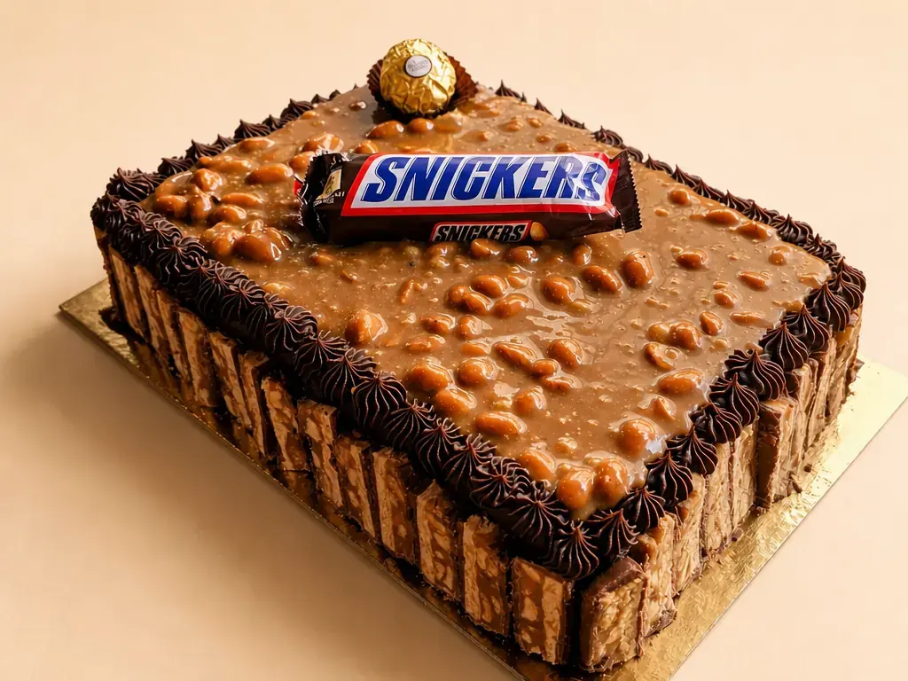 Bolo Snickers - aproximadamente massa branca 3,5kg